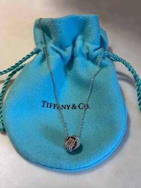 Tiffany & Co. Silver Rope Knot Pendant Necklace - Blue Pouch